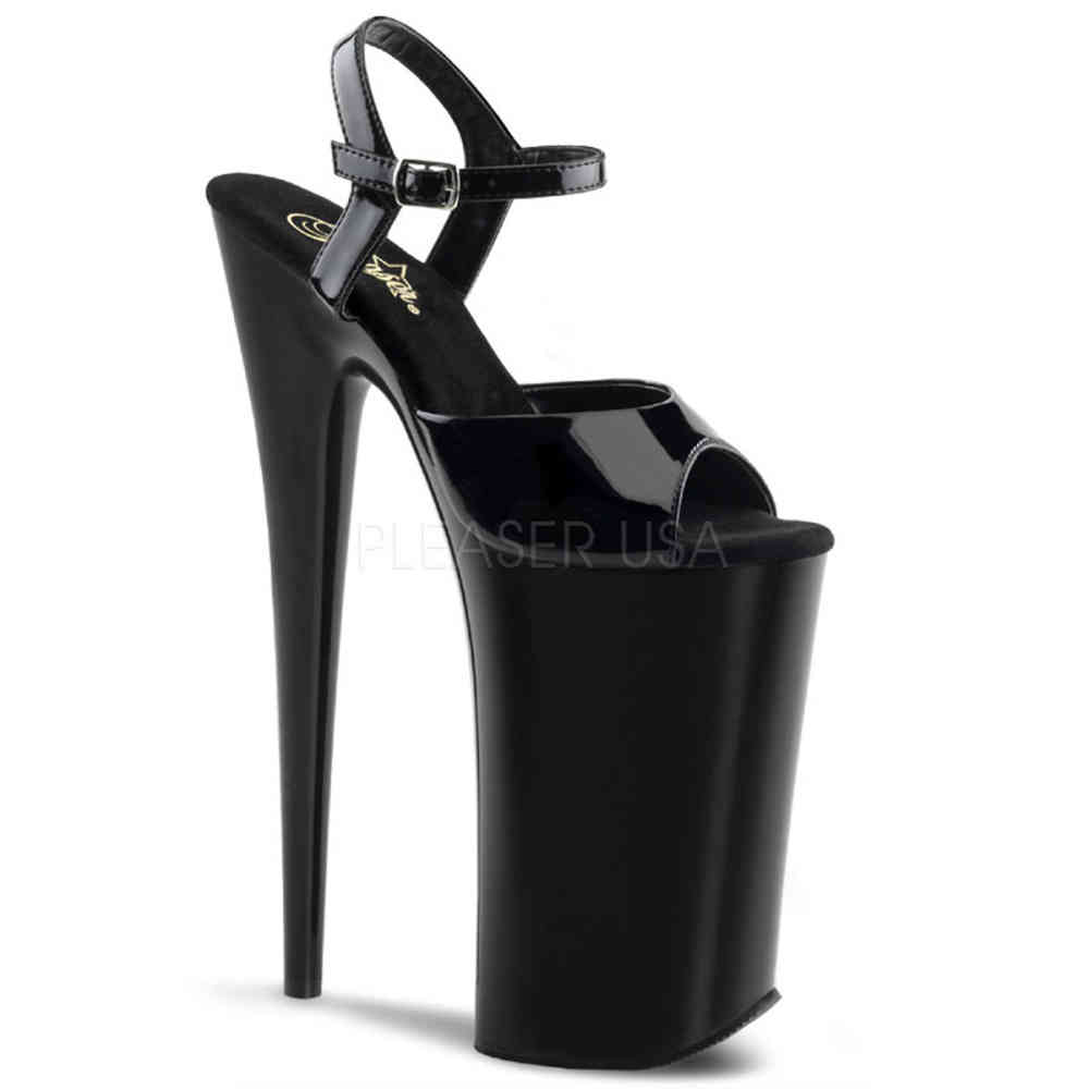 Pleaser - BEYOND009 Sandaal met enkelband, Paaldans schoenen - Paaldans schoenen - Zwart